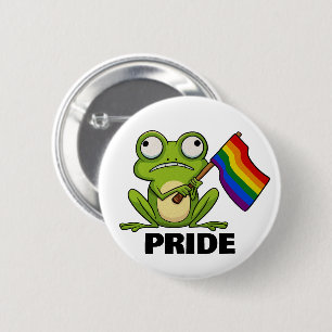 Bóton Redondo 5.08cm Sapo LGBT Com Bandeira do Orgulho