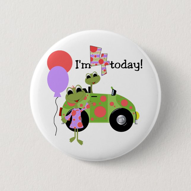 Bóton Redondo 5.08cm Sapos de humor 4º Camisetas de aniversário e prese (Frente)