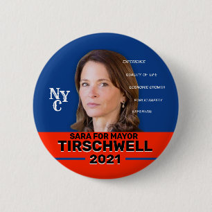 Bóton Redondo 5.08cm Sara Tirschwell para prefeito de Nova Iorque em 20