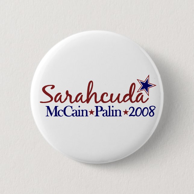 Bóton Redondo 5.08cm Sarahcuda (McCain Palin 2008) (Frente)
