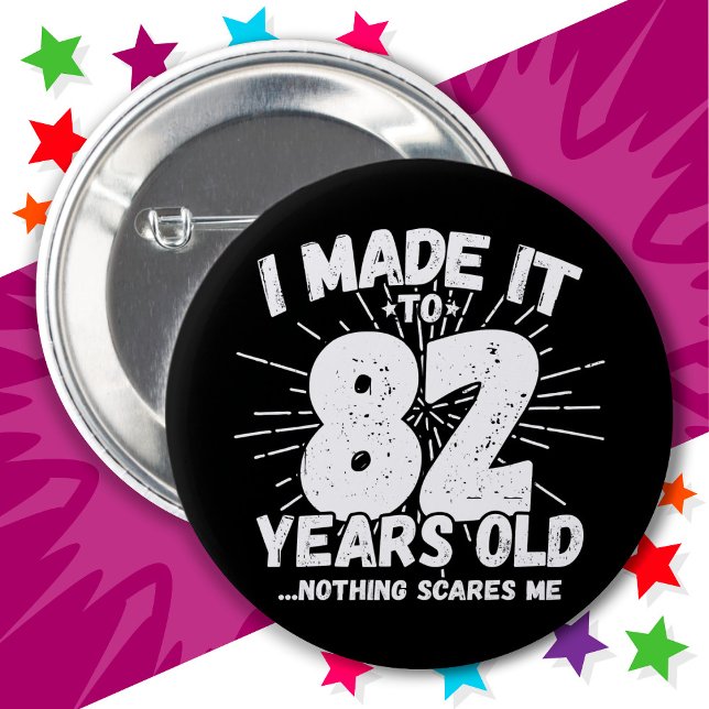 Bóton Redondo 5.08cm Sarcástico de 82 anos Meme Engraçado 82º aniversár (Criador carregado)