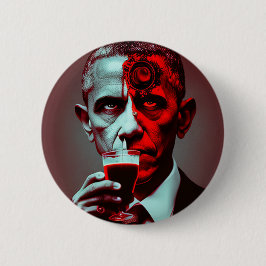 Bóton Redondo 5.08cm Satanáic Obama bebe o sangue da América Square S