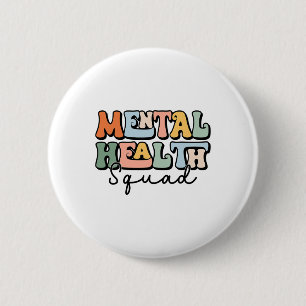 Bóton Redondo 5.08cm Saúde Esquadrão Cérebro Doença Mental Sensibilizaç