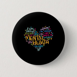 Bóton Redondo 5.08cm Saúde Mental Consciência Depressão Pullover Coraçã