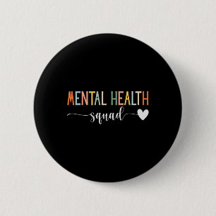 Bóton Redondo 5.08cm Saúde Mental Esquadrão Cérebro Doença Mental Saúde