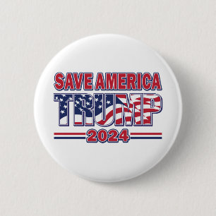 Bóton Redondo 5.08cm Save America Trump 2024