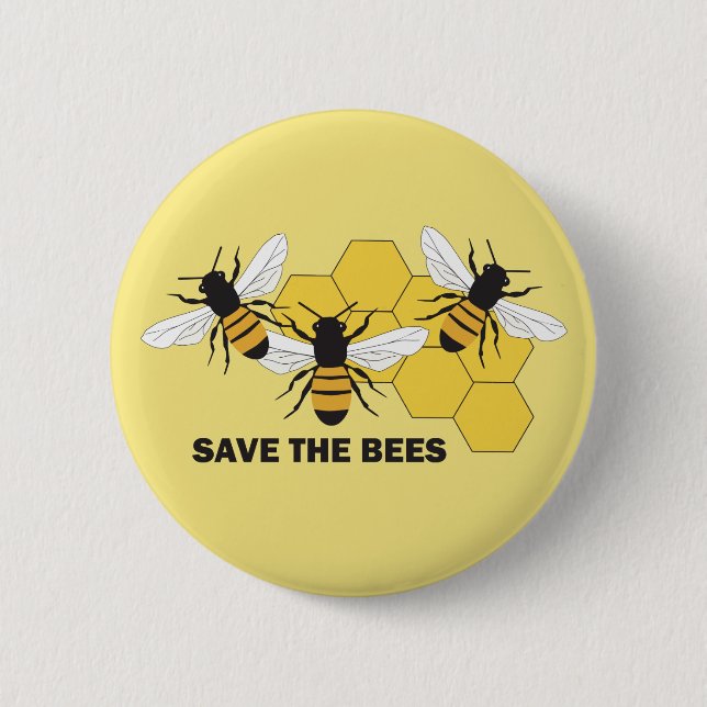 Bóton Redondo 5.08cm Save the Bees Beekeeper Button (Frente)
