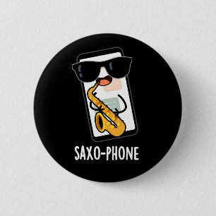Bóton Redondo 5.08cm Saxo-Phone Piadas de Celular Engraçadas Fundo Escu