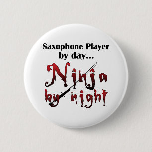 Bóton Redondo 5.08cm Saxofone Ninja