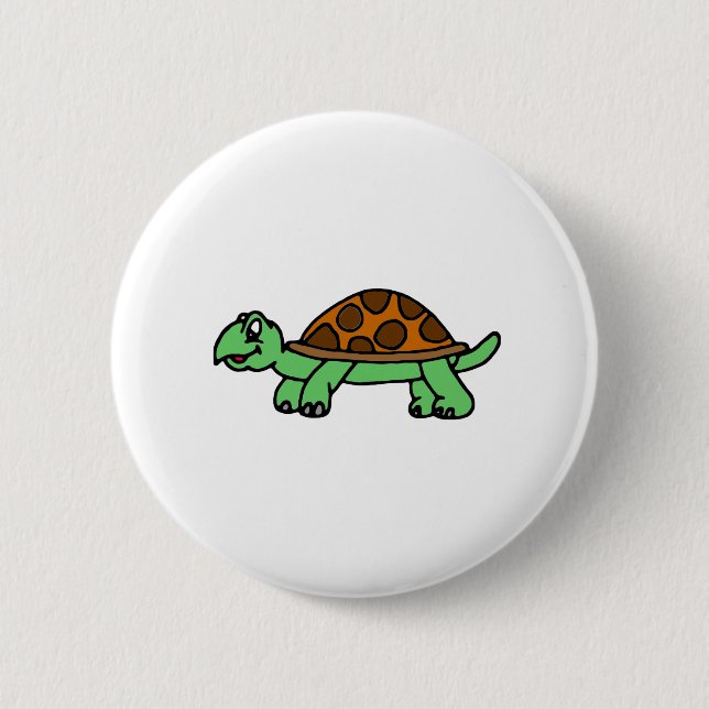 Bóton Redondo 5.08cm Schildkröte Lustig (Frente)