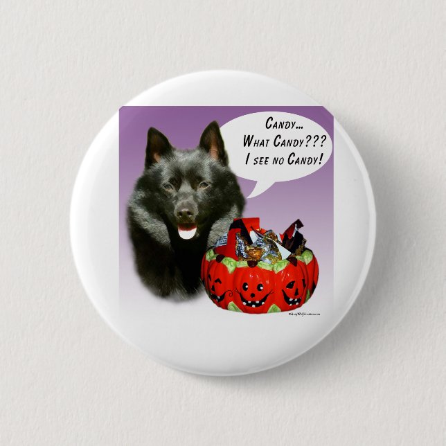Bóton Redondo 5.08cm Schipperke Halloween Candy (Frente)