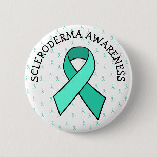 Bóton Redondo 5.08cm Scleroderma Sensibilização Fita Teal