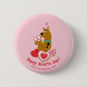 Bóton Redondo 5.08cm Scooby-Doo - Feliz Dia dos Corações