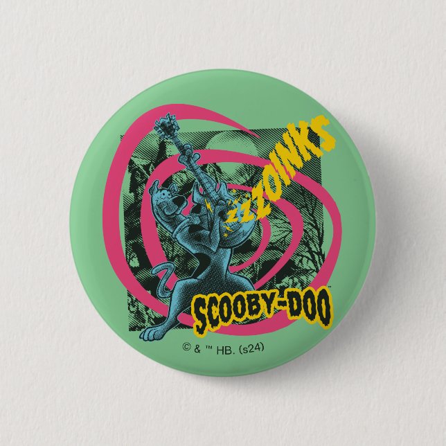 Bóton Redondo 5.08cm Scooby-Doo Zoinks Punk Guitar Graphic (Frente)