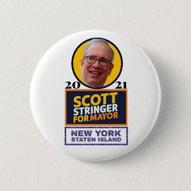 Bóton Redondo 5.08cm Scott Stringer NYC Mayor (Frente)