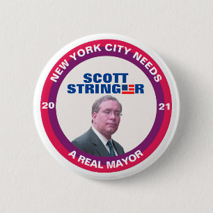 Bóton Redondo 5.08cm Scott Stringer para prefeito de Nova Iorque em 202