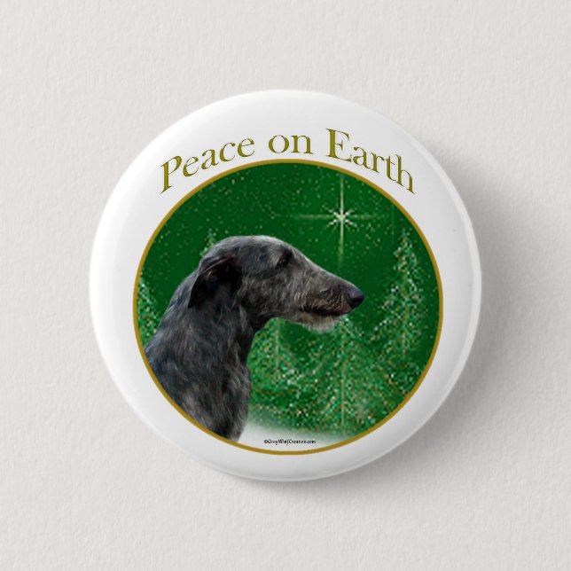 Bóton Redondo 5.08cm Scottish Deerhound Peace (Frente)