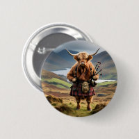 Scottish Highland Cow Bagpiper,