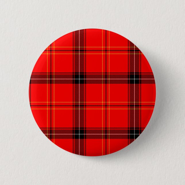 Bóton Redondo 5.08cm Scottish Red Tartan (Frente)