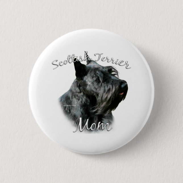 Bóton Redondo 5.08cm Scottish Terrier (blk) Mãe 2 (Frente)