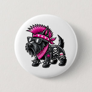 Bóton Redondo 5.08cm Scottish Terrier Punk Music