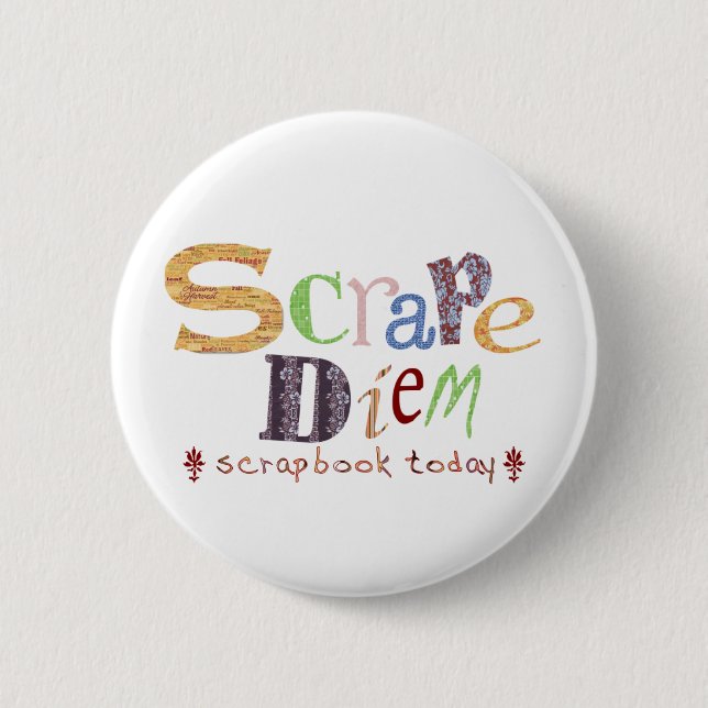 Bóton Redondo 5.08cm Scrape Diem (Scrapbooking) (Frente)