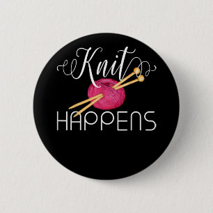 Bóton Redondo 5.08cm Se envolver tricô e café, conte-me em corte