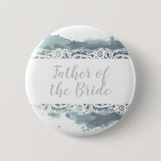 Bóton Redondo 5.08cm Sea-Gray Watercolor - Father OT Bride Custom Text