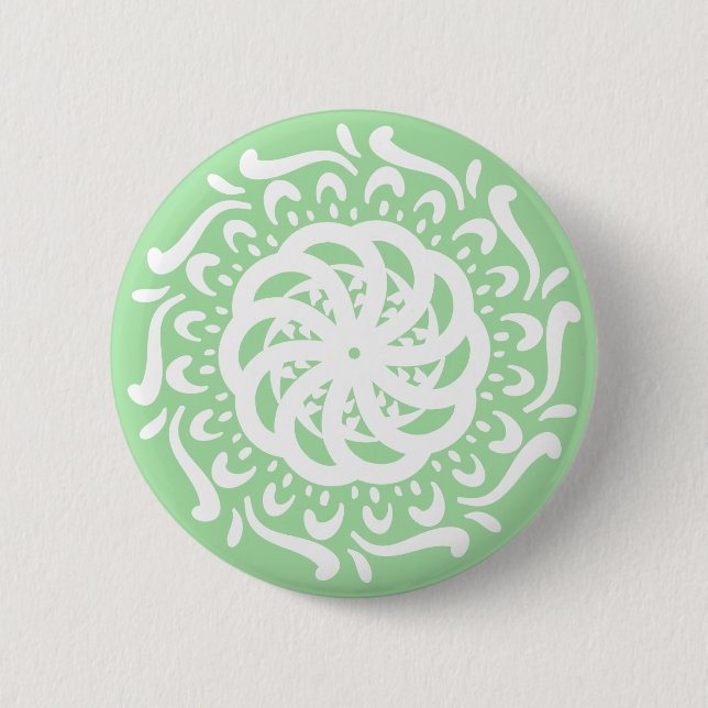 Bóton Redondo 5.08cm Seafoam Mandala (Frente)