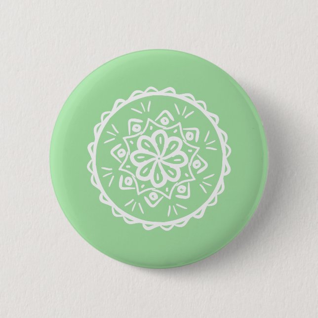 Bóton Redondo 5.08cm Seafoam Mandala (Frente)