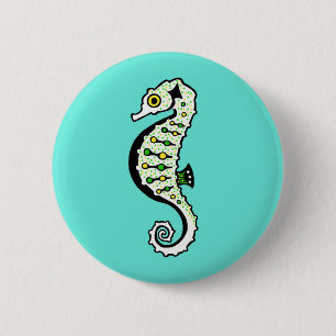 Bóton Redondo 5.08cm SEAHORSE FAVORÁVEL - Natureza - Aqua