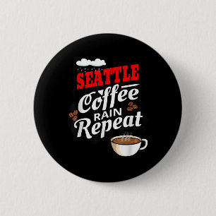 Bóton Redondo 5.08cm Seattle Washington Estado Café Drinker Chuva