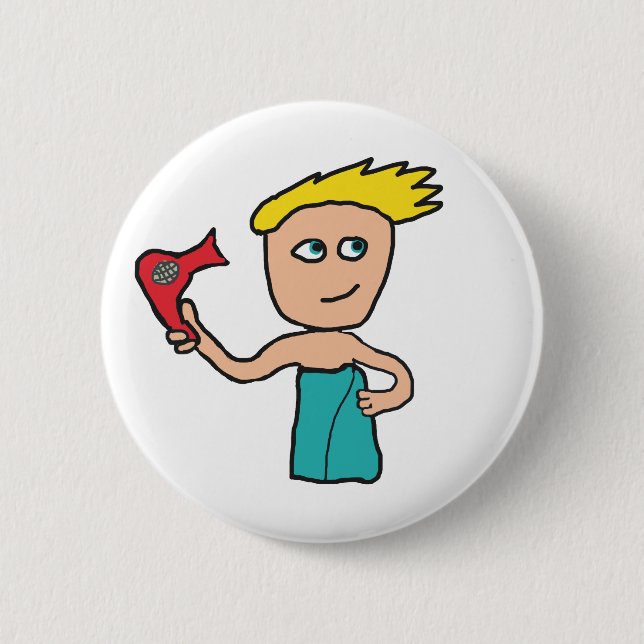 Bóton Redondo 5.08cm Secagem de cabelo (Frente)