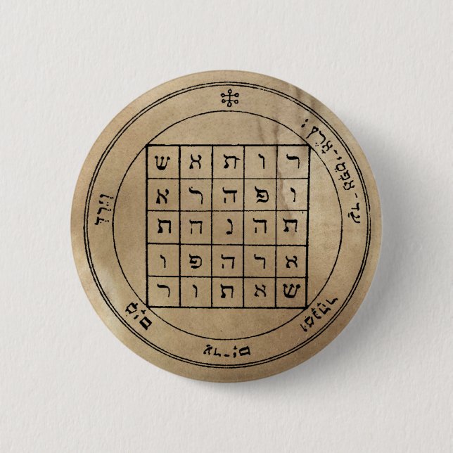 Bóton Redondo 5.08cm Segundo Pentacle do botão de Saturn (Frente)