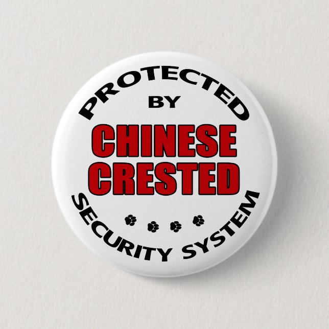 Bóton Redondo 5.08cm Segurança de Cães Detidos Chineses (Frente)