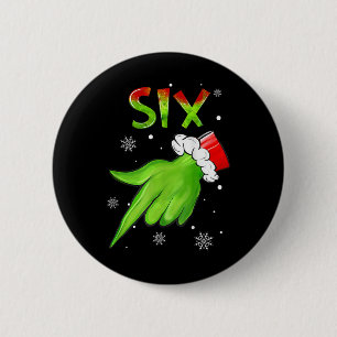 Bóton Redondo 5.08cm Seis Divertido Seis Sete 6 7 Meme Papai Noel Natal