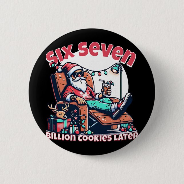 Bóton Redondo 5.08cm Seis Sete Biscoitos de Natal para Meme de Natal En (Frente)