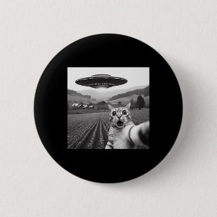 Bóton Redondo 5.08cm Selfie De Gato Com Alienígena Ufo Gifes Engraçados
