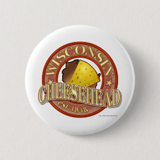 Bóton Redondo 5.08cm Selo de Wisconsin Cheesehead