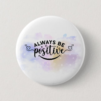 Bóton Redondo 5.08cm Sempre Ser Positivo Amarelo Roxo
