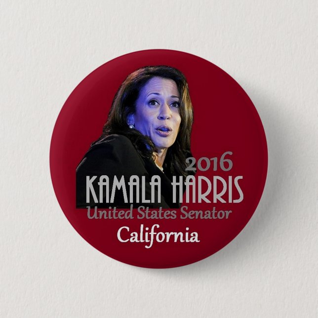 Bóton Redondo 5.08cm Senado 2016 de Kamala Harris (Frente)