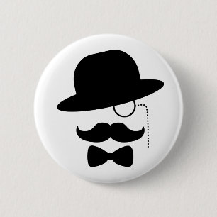 Bóton Redondo 5.08cm Senhor com Moustache
