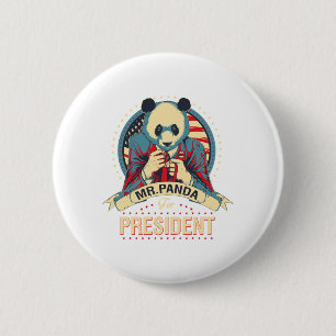 Bóton Redondo 5.08cm senhor panda para presidente