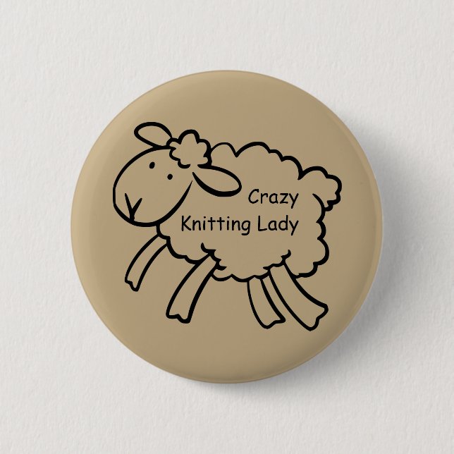 Bóton Redondo 5.08cm Senhora de confecção de malhas louca Crachá (Frente)