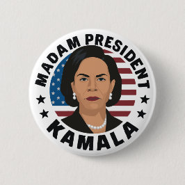 Bóton Redondo 5.08cm Senhora Presidente Kamala Harris