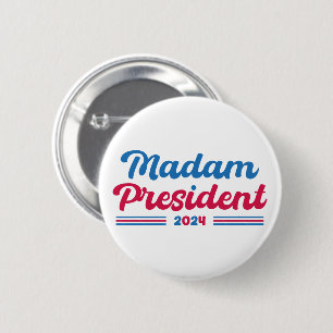 Bóton Redondo 5.08cm Senhora Presidente Kamala Harris Eleição Tipográfi