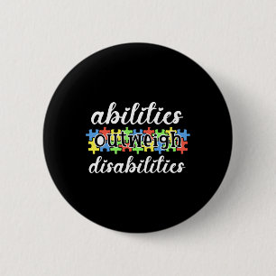 Bóton Redondo 5.08cm Sensibilização Autismo - As capacidades superam as