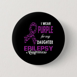 Bóton Redondo 5.08cm Sensibilização Epilepsia Eu Visto Roxo Para Minha 