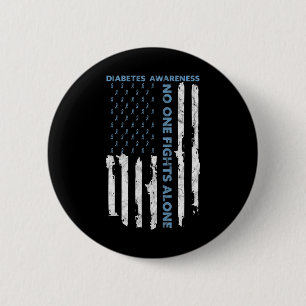 Bóton Redondo 5.08cm Sensibilização para a Diabetes Mês do Armador de B