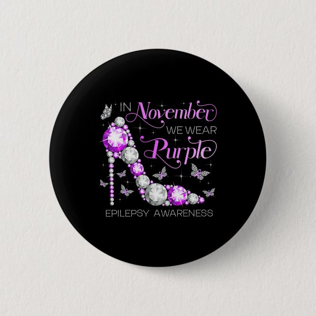 Bóton Redondo 5.08cm Sensibilização para a Epilepsia Em Novembro Vestim (Frente)